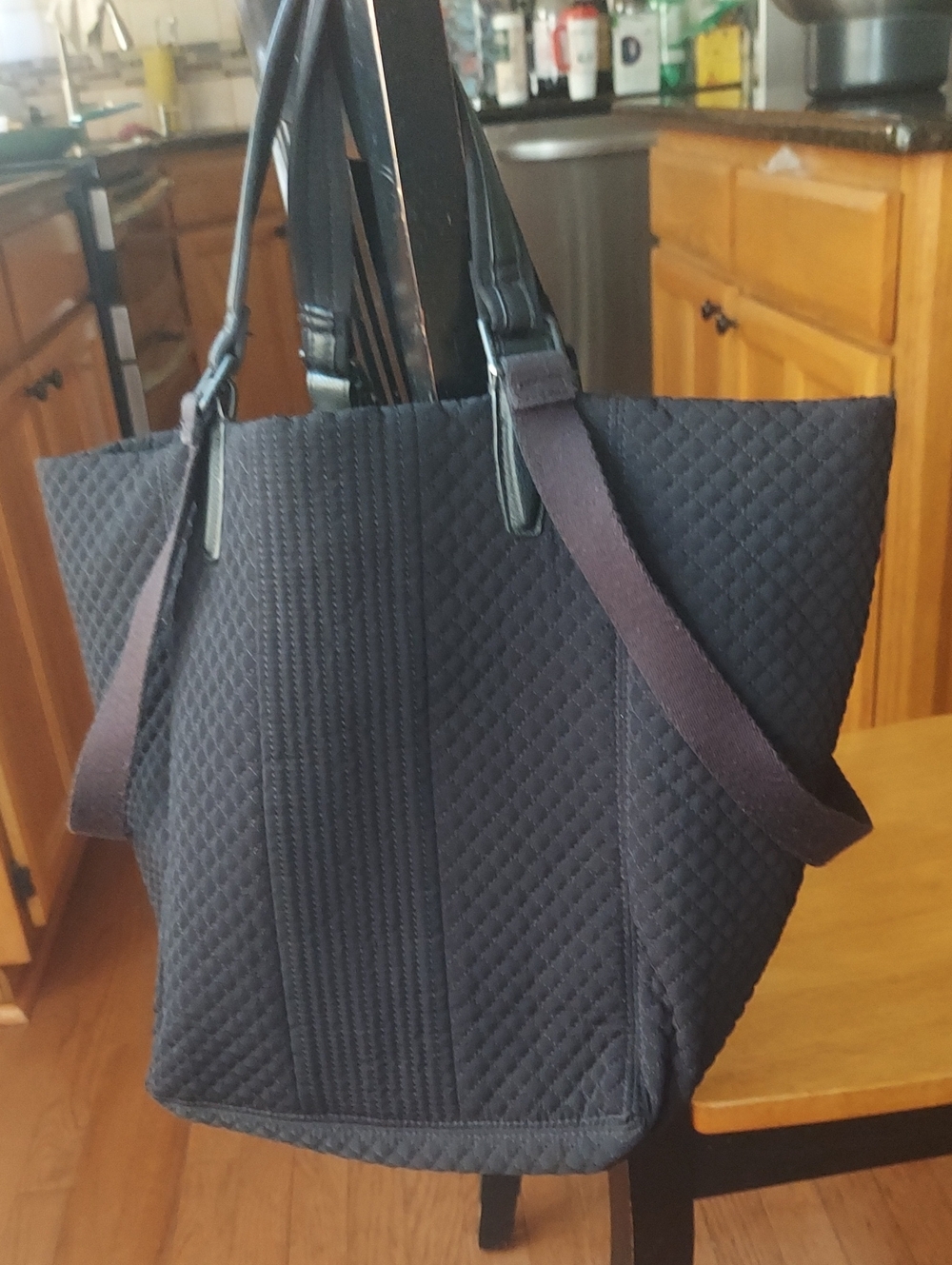 Vera Bradley Quilted Black Bag/and Wallet Combo